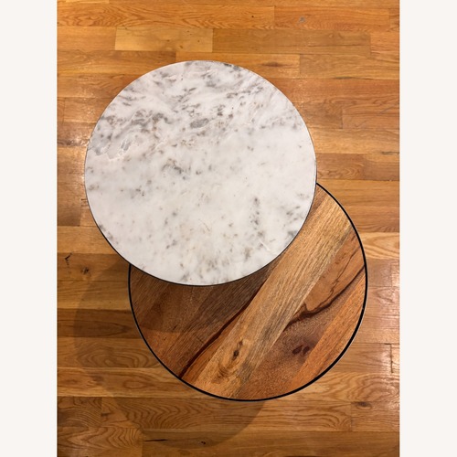 Used CISCO Brothers Marble and Wood Side Table for sale on AptDeco