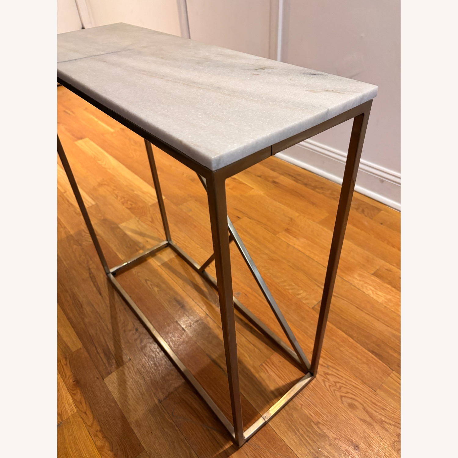 CISCO Brothers Marble Side Table with Gold Metal Legs - image-2