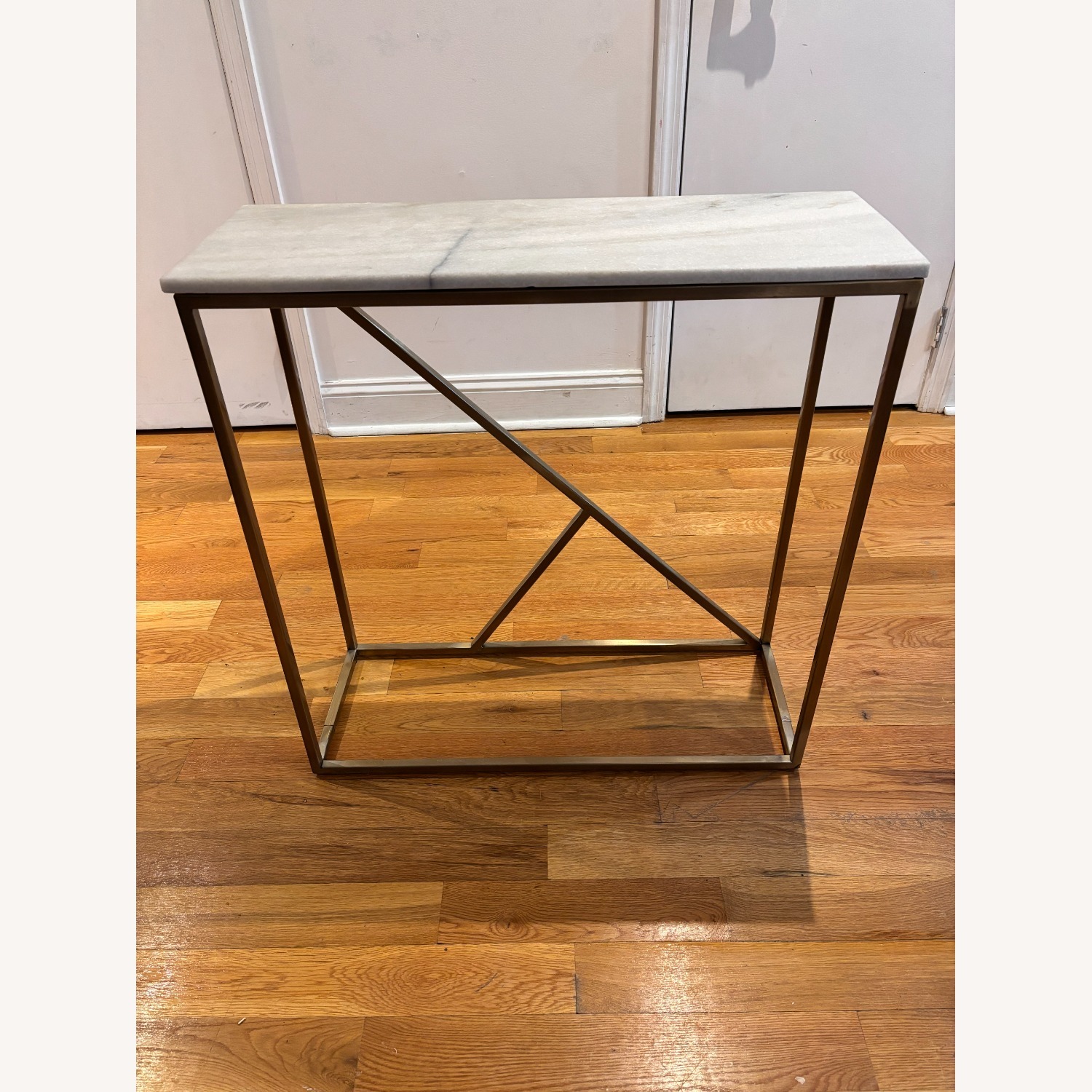 CISCO Brothers Marble Side Table with Gold Metal Legs - image-1