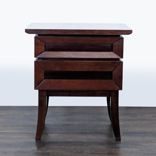 Used Two Drawer Wood Nightstand for sale on AptDeco