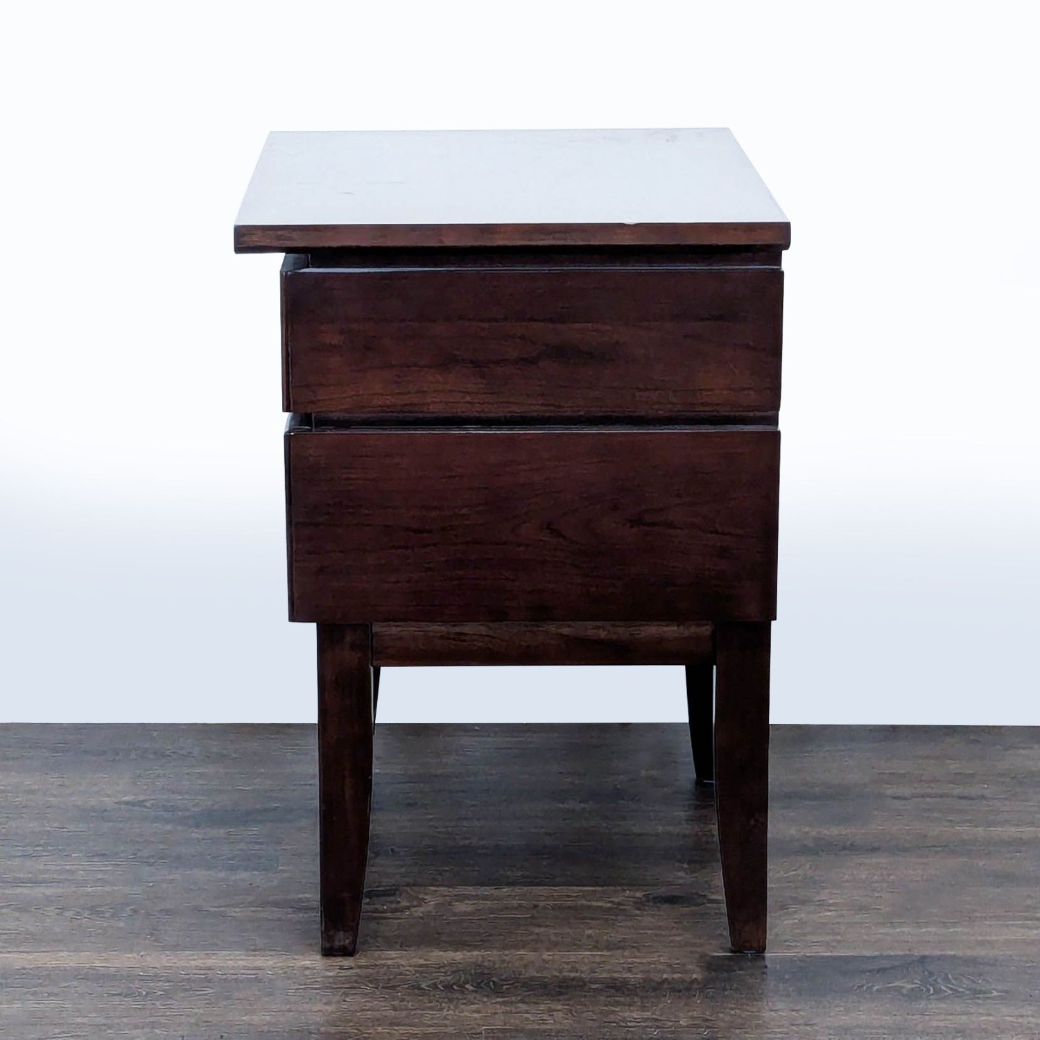 Two Drawer Wood Nightstand - image-4