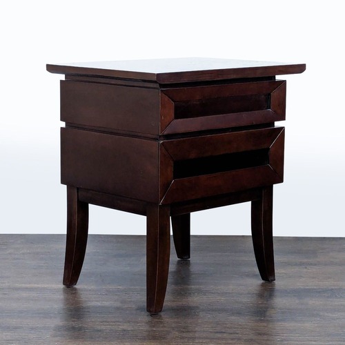 Used Two Drawer Wood Nightstand for sale on AptDeco