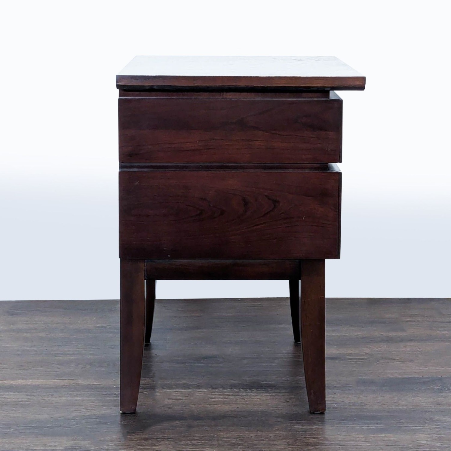 Two Drawer Wood Nightstand - image-9