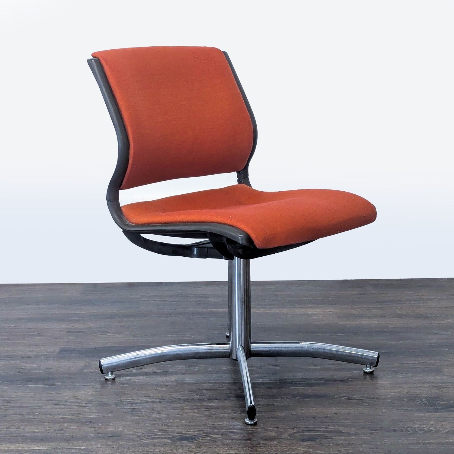 Vintage Steelcase Modern Orange Swivel Office Chair - image-1