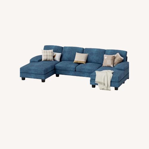 Used Blue Fabric 3+ Piece Sectional for sale on AptDeco