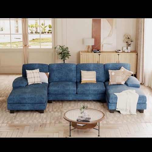 Used Blue Fabric 3+ Piece Sectional for sale on AptDeco