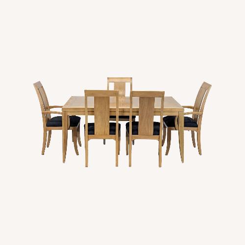 Used Ethan Allen 6-Piece Dining Set with Black Chairs for sale on AptDeco