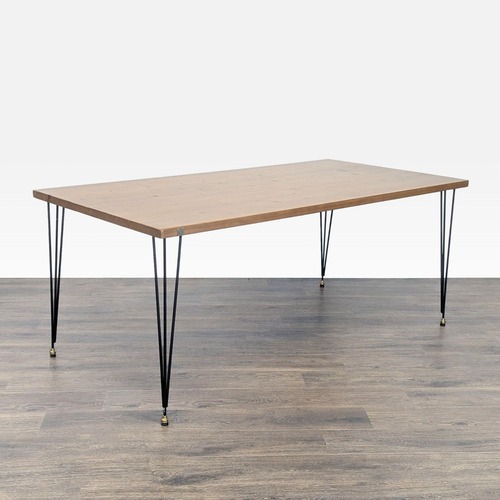 Used Urban Wood Goods Urban Loft Black and Brass Dining Table for sale on AptDeco