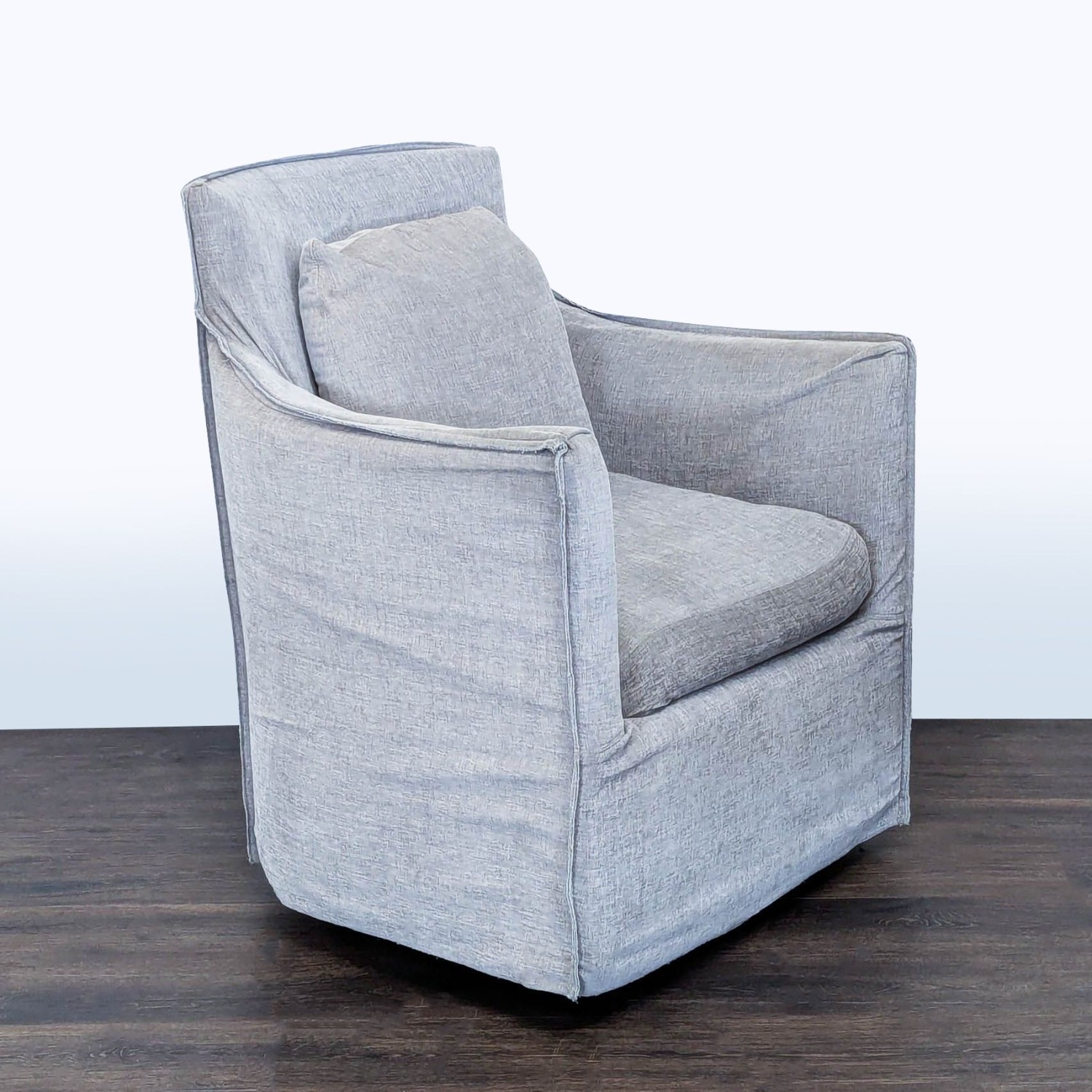Restoration Hardware Gray Swivel Lounge Chair - image-2