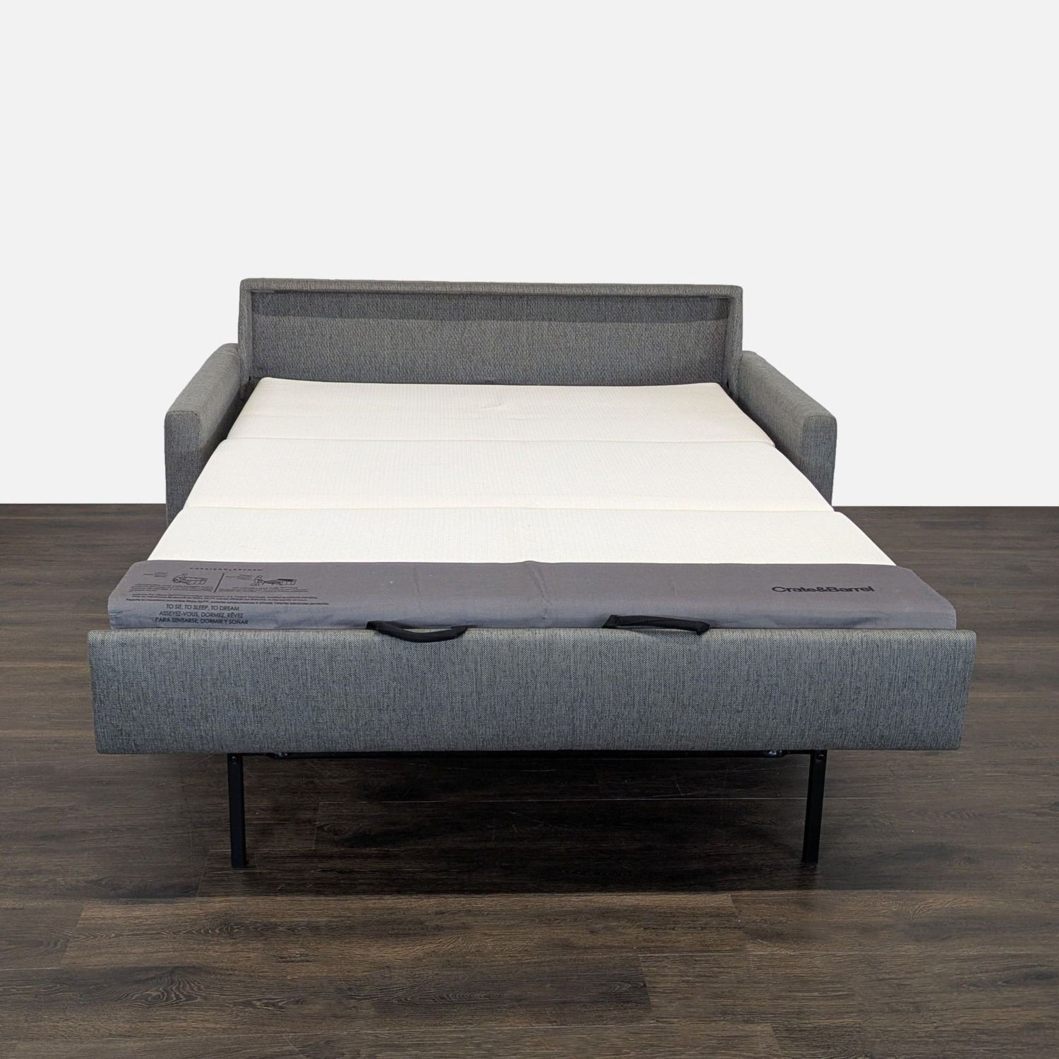 Crate & Barrel Modern Gray Sleeper Sofa - image-5