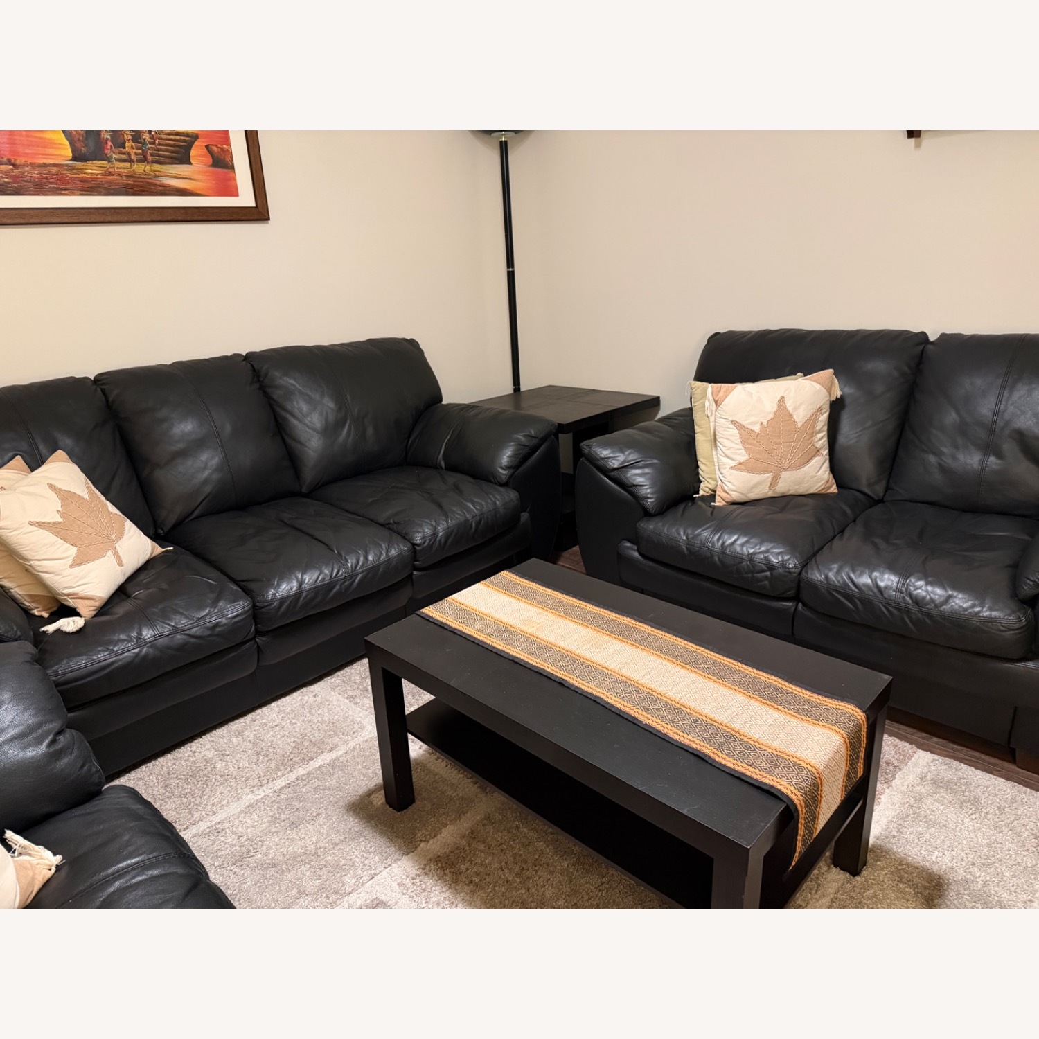 Value City Furniture Black Loveseat - image-1