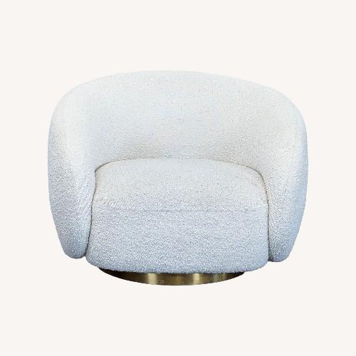 Used Eichholtz Brice White Boucle Swivel Chair  for sale on AptDeco