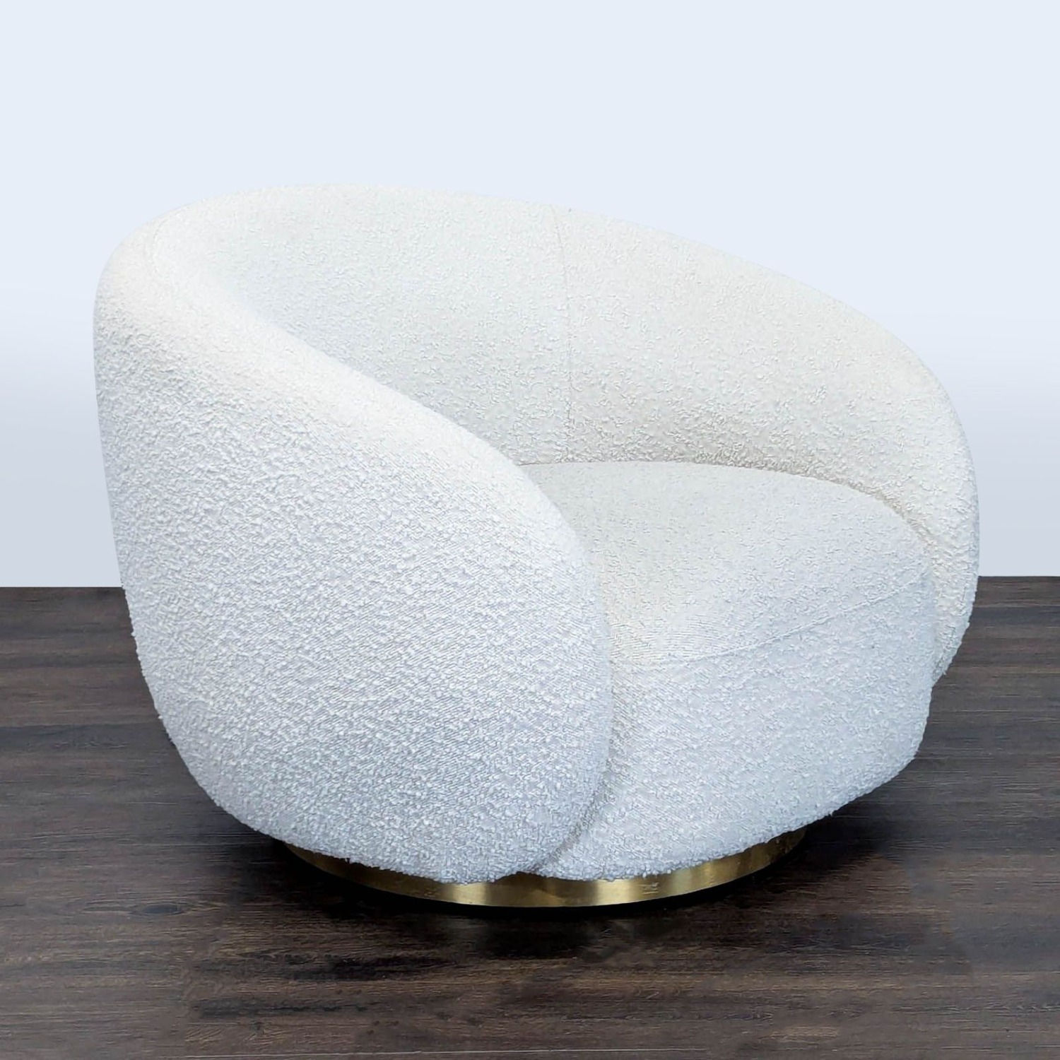 Eichholtz Brice White Boucle Swivel Chair  - image-3