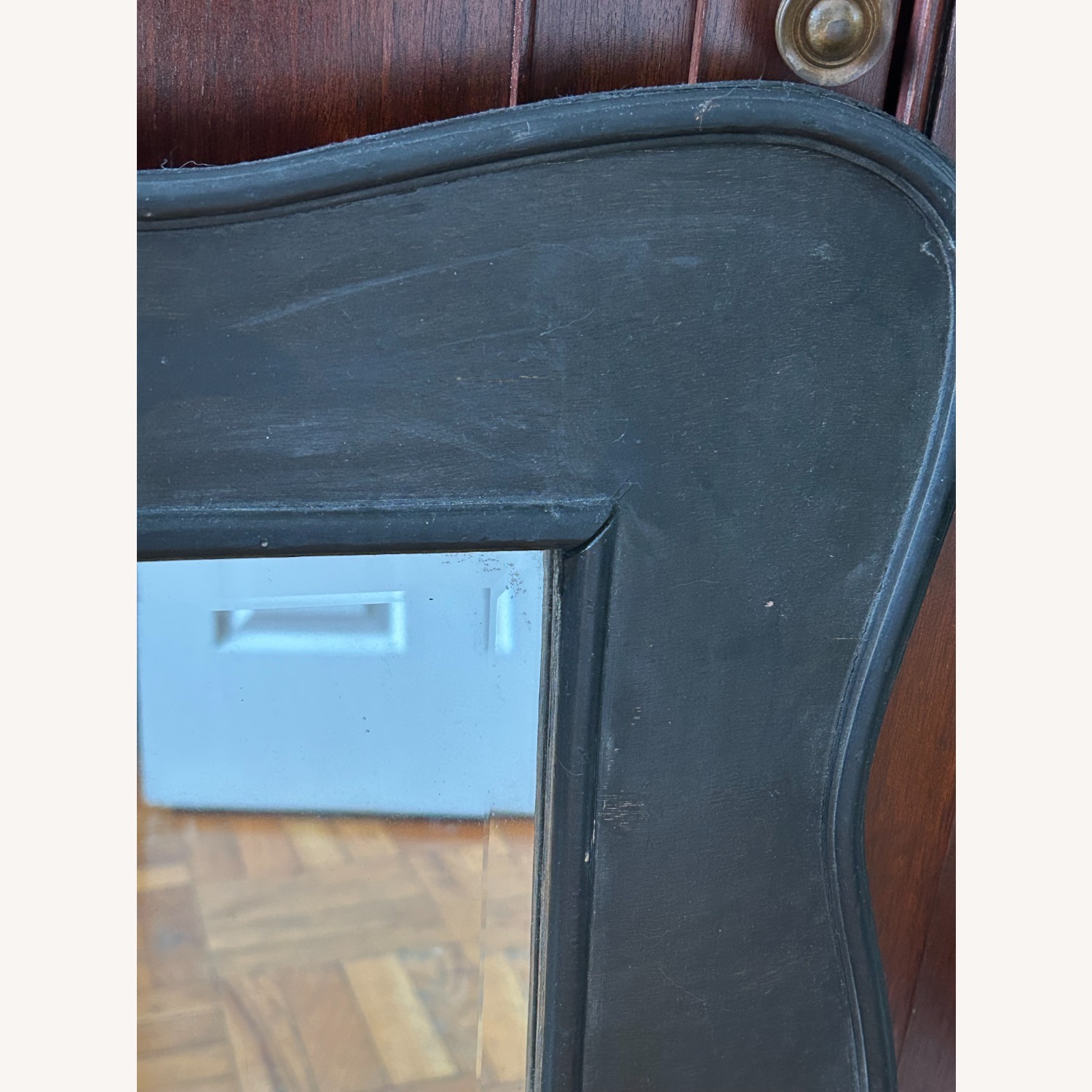 Pottery Barn Dark Brown Wood Wall Mirror - image-3