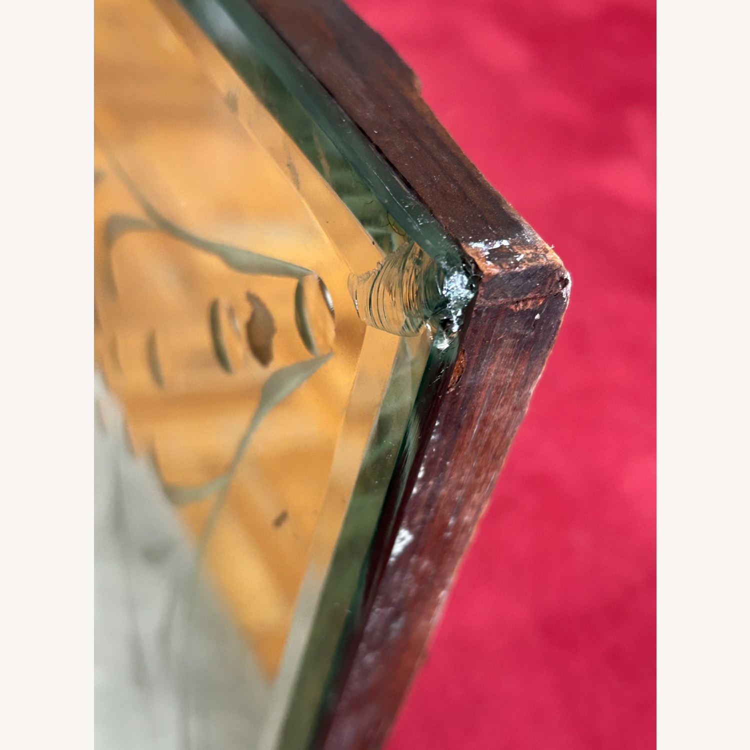 Vintage/Antique Glass Wall Mirror - image-1