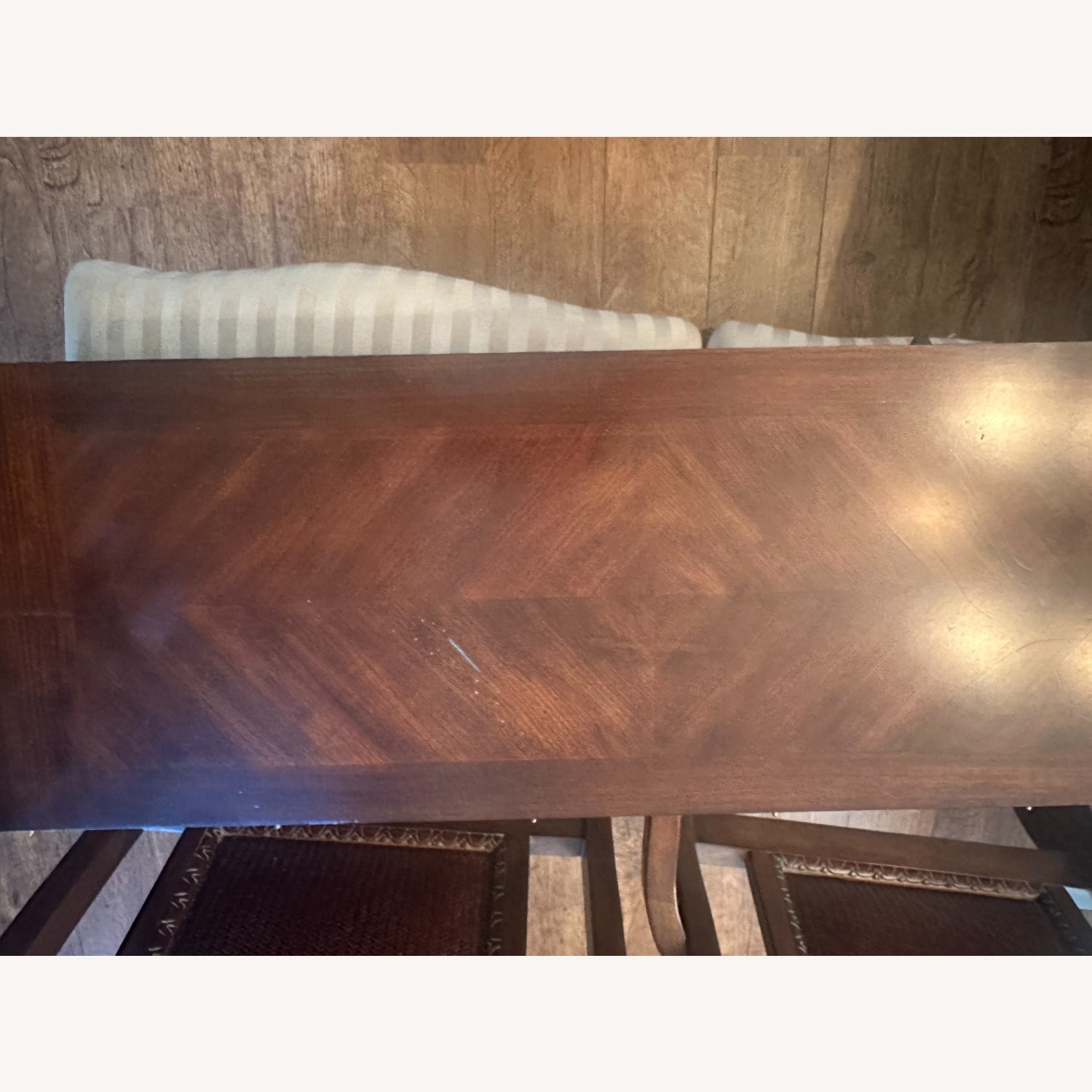 Wood and Glass Dining Table with 8 Chairs - image-6