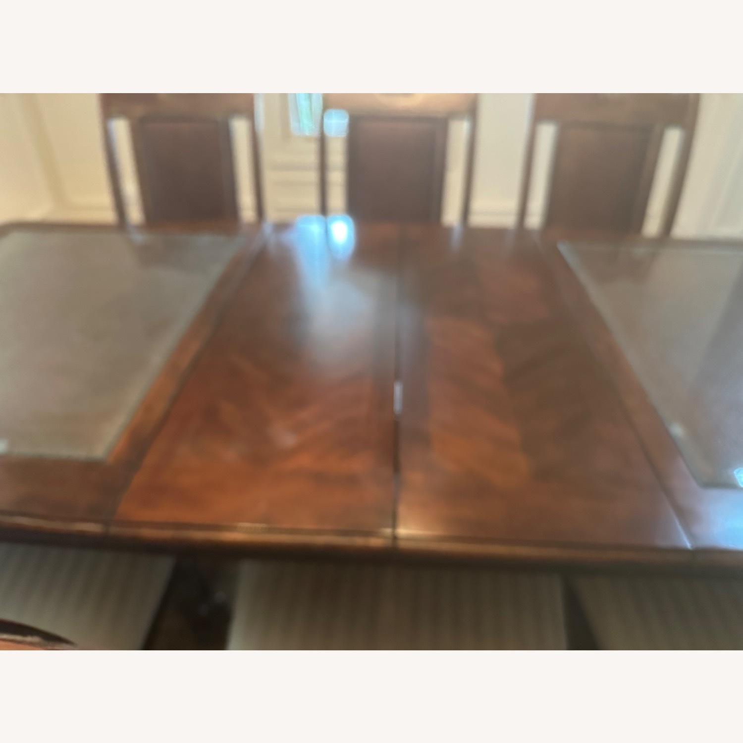 Wood and Glass Dining Table with 8 Chairs - image-10