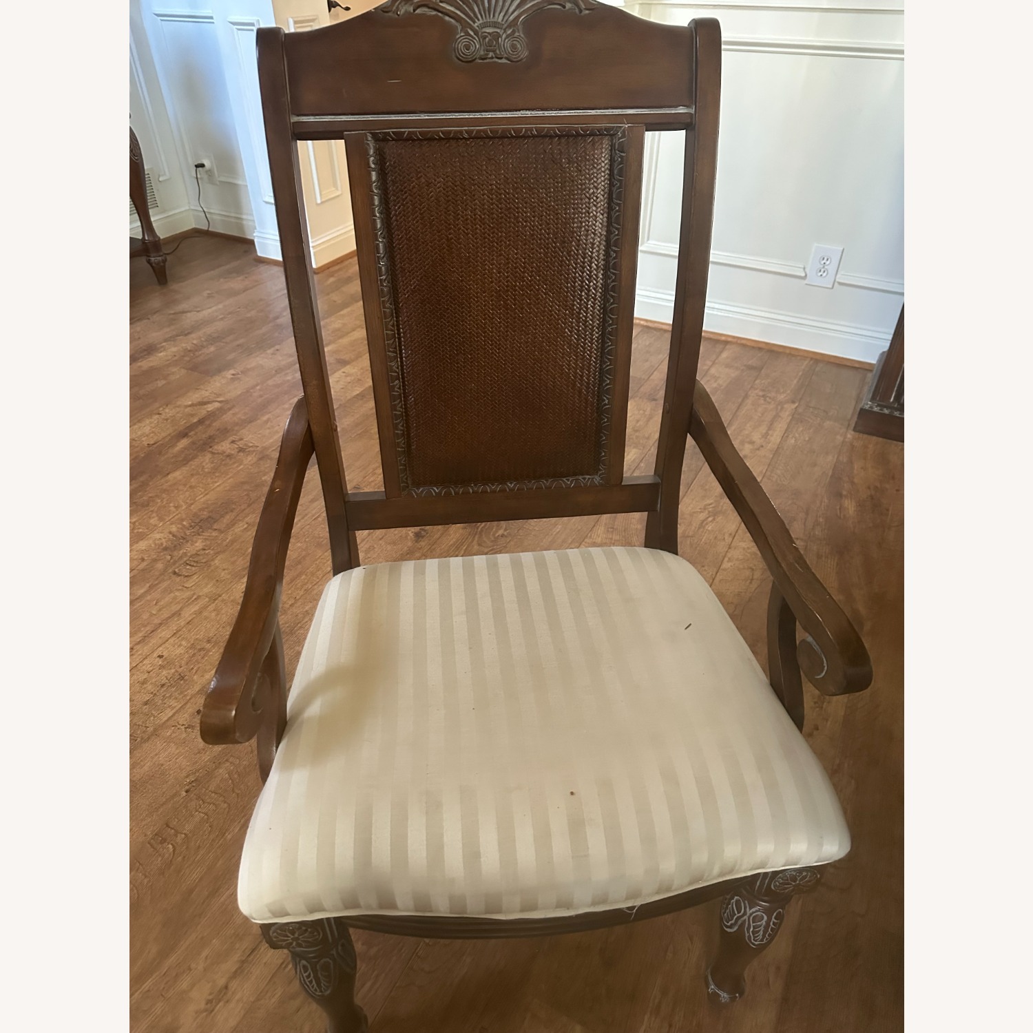 Wood and Glass Dining Table with 8 Chairs - image-4