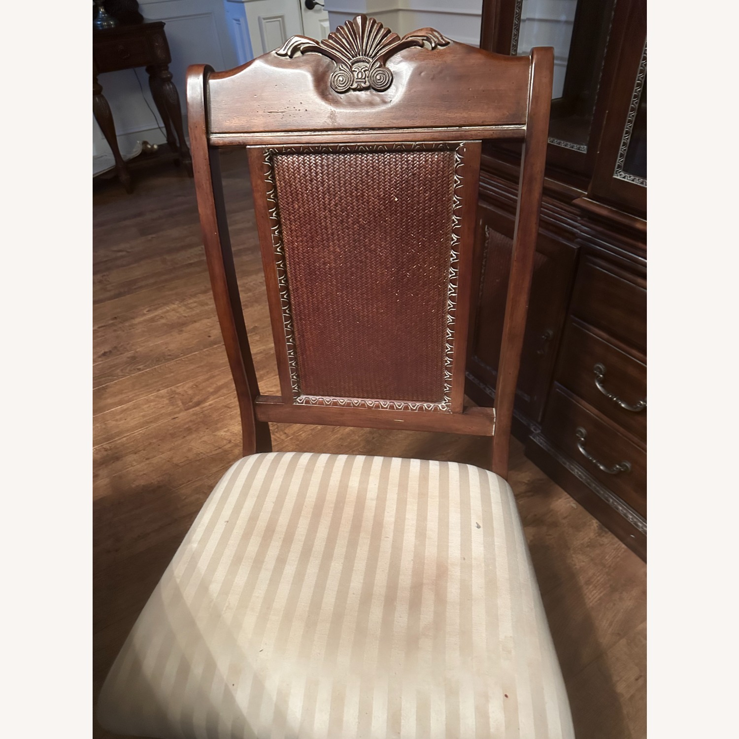 Wood and Glass Dining Table with 8 Chairs - image-7