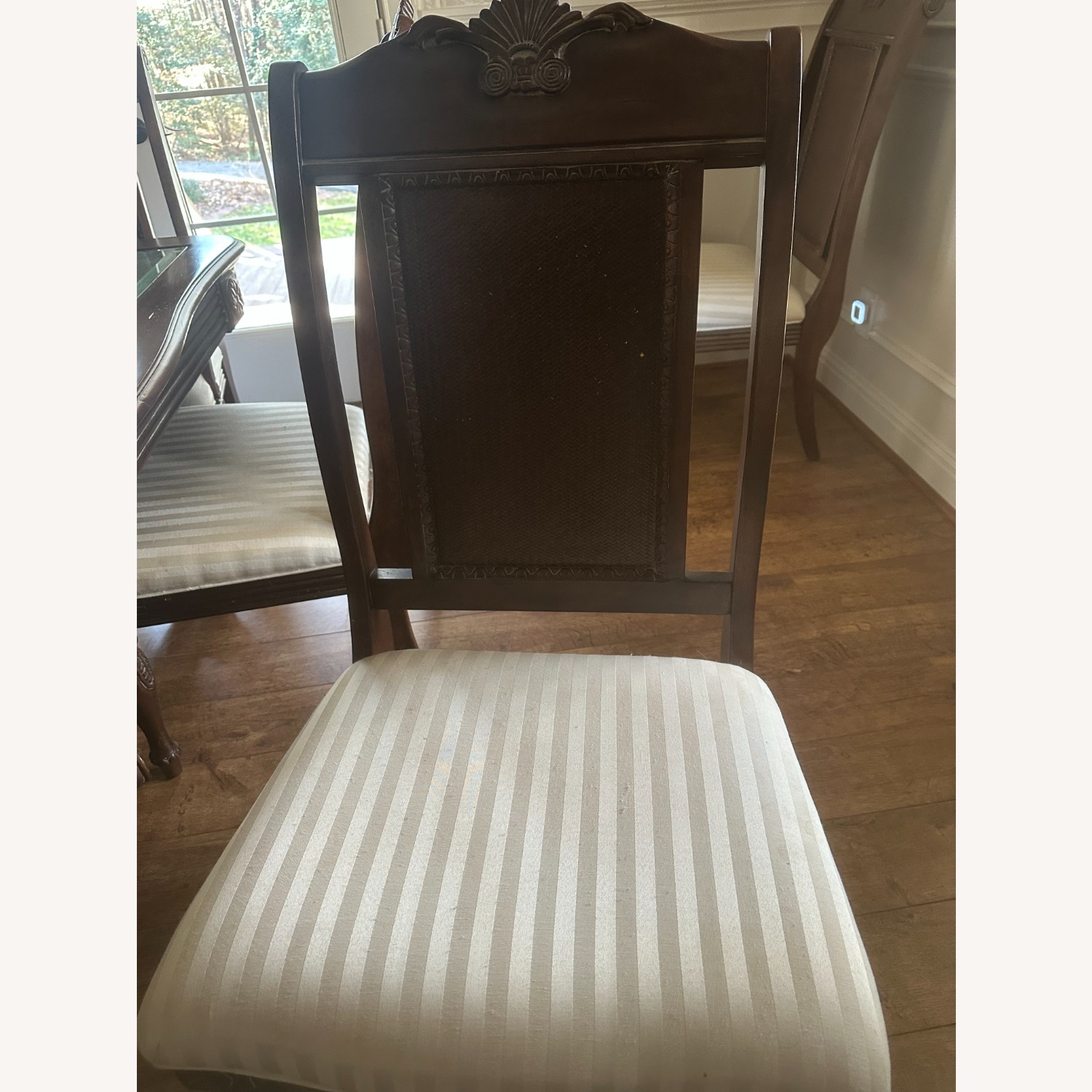 Wood and Glass Dining Table with 8 Chairs - image-3