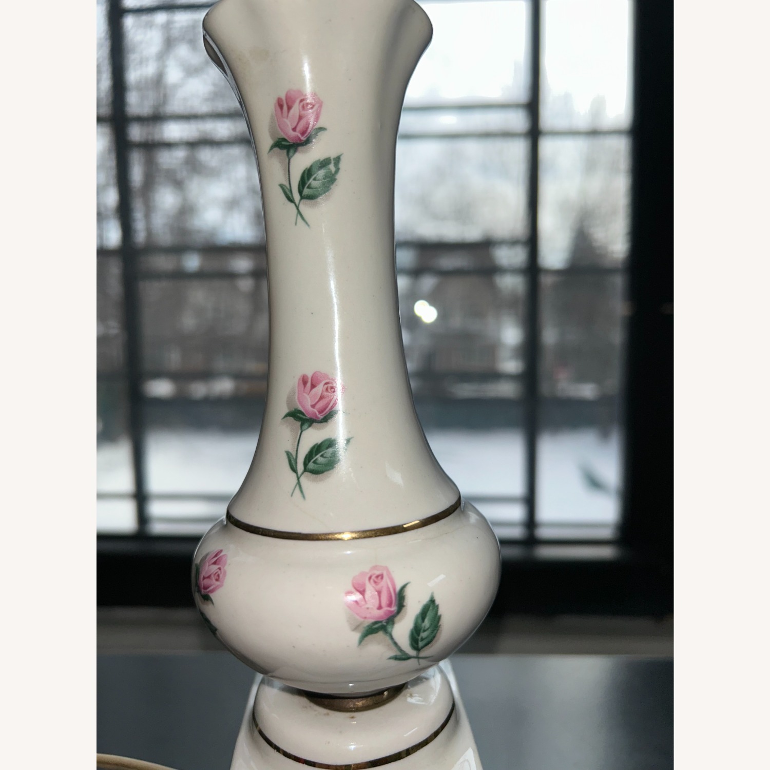 Vintage/Antique Finds White Porcelain Table Lamp - image-1