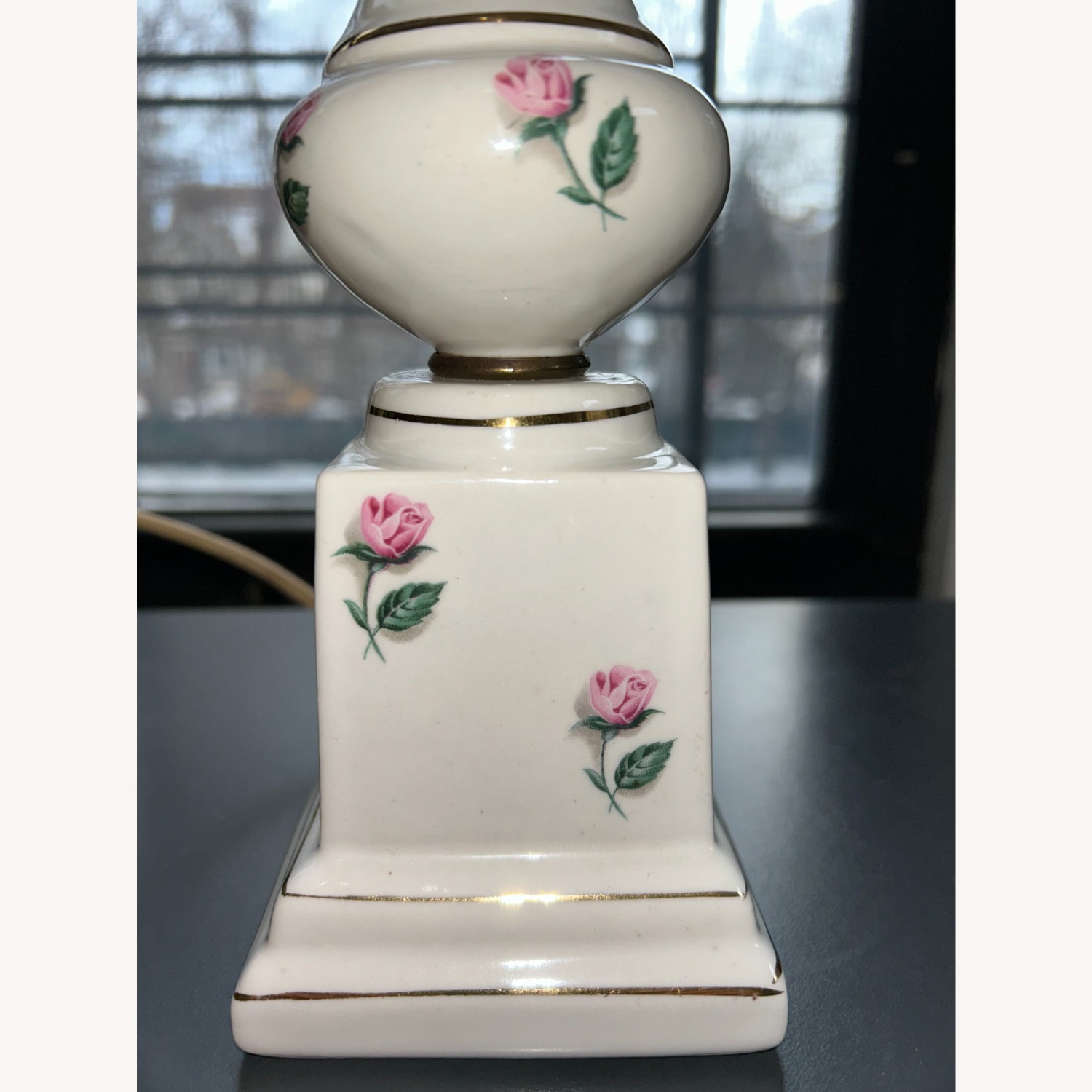 Vintage/Antique Finds White Porcelain Table Lamp - image-2