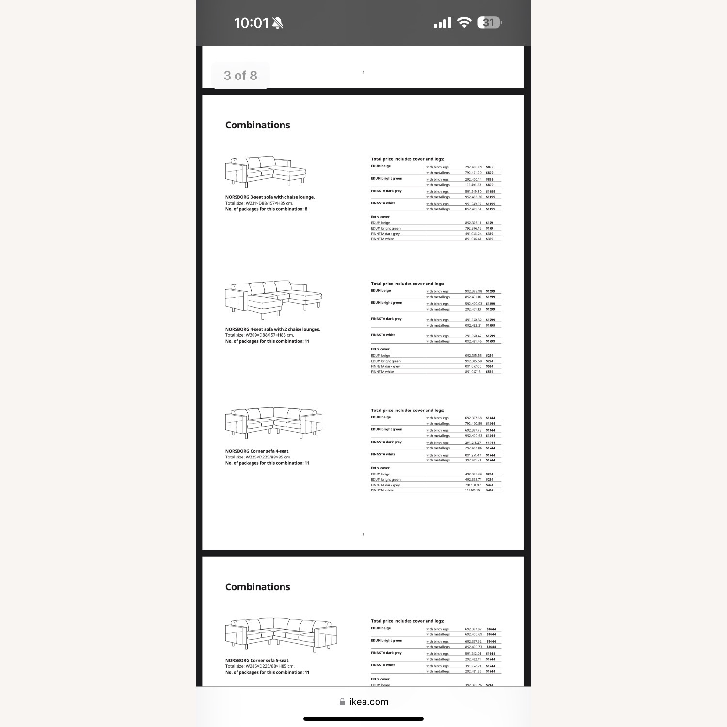 IKEA NORSBORG 4 Seat Corner Sofa - image-6