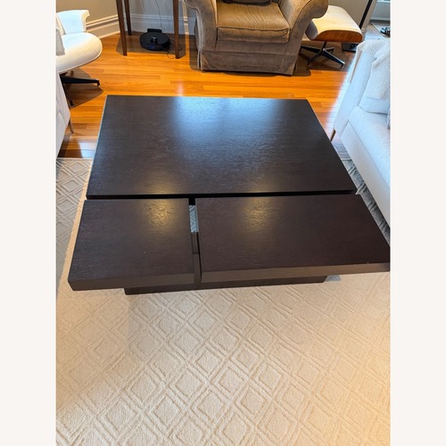 Used  Dark Wood Modern Coffee Table for sale on AptDeco