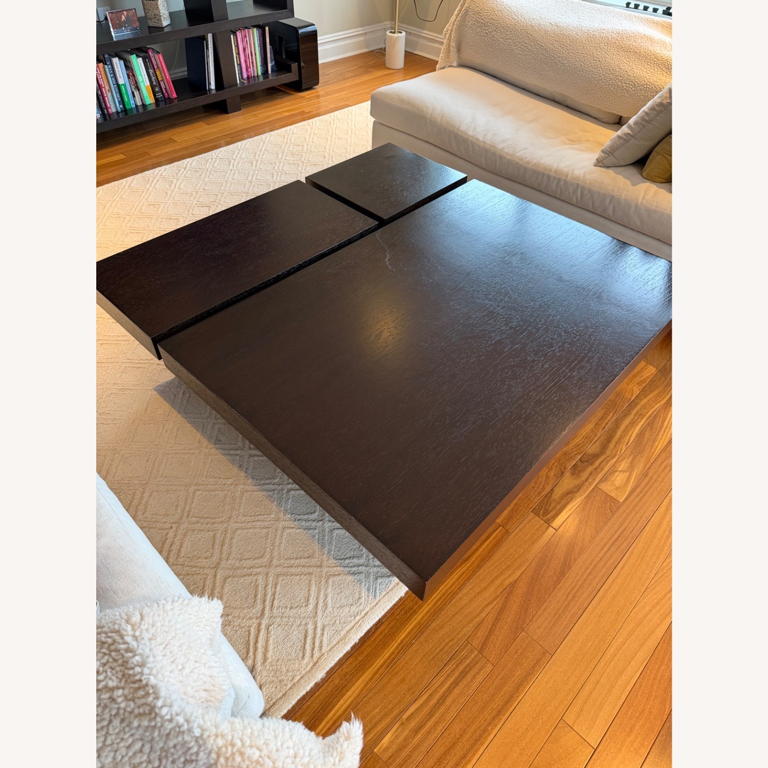  Dark Wood Modern Coffee Table - image-6