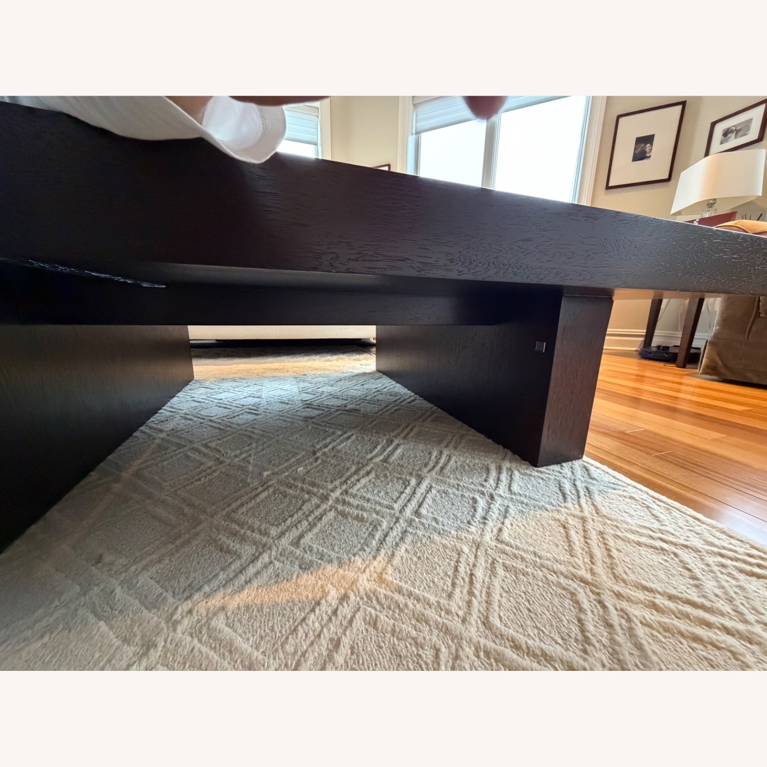 Dark Wood Modern Coffee Table - image-3
