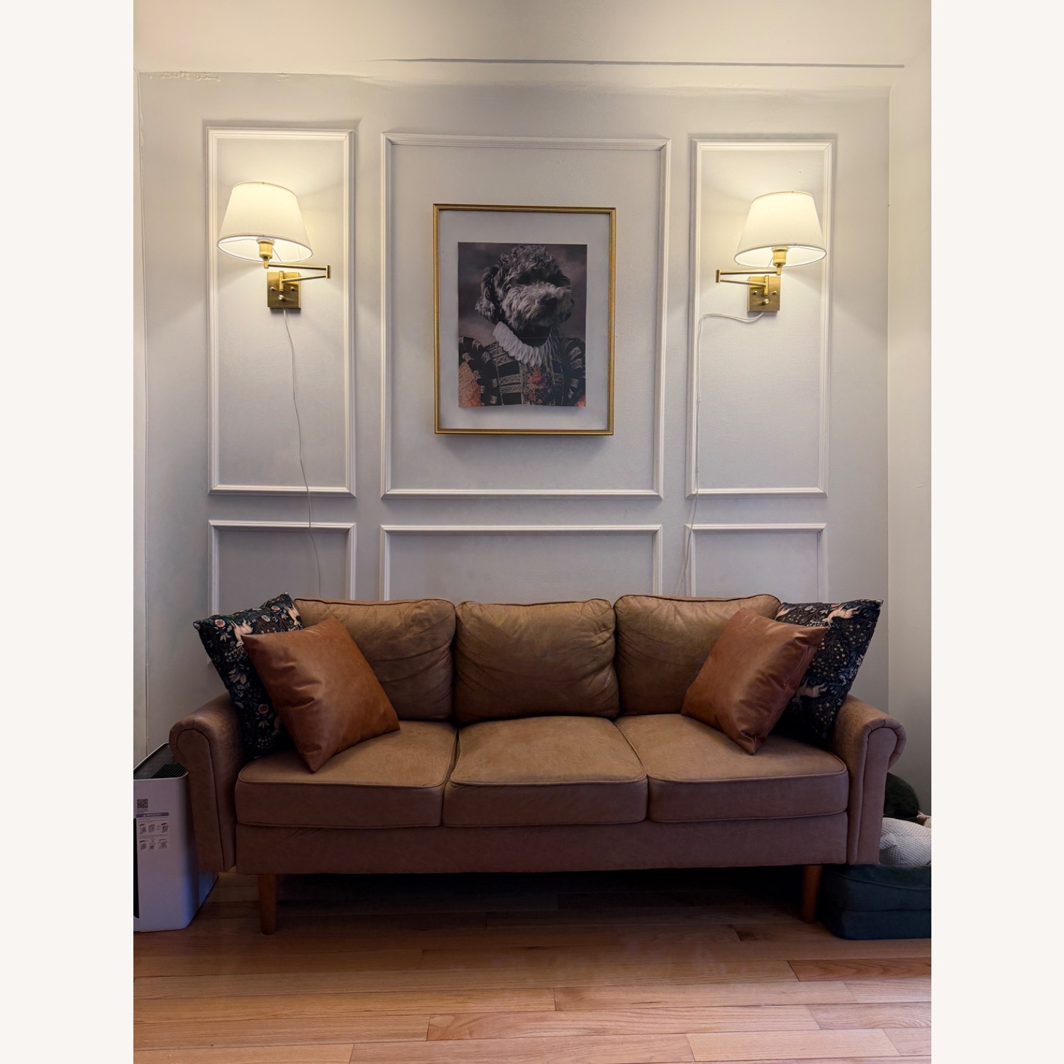 Wayfair Light Brown Faux Leather 3+ Seater Sofa - image-1