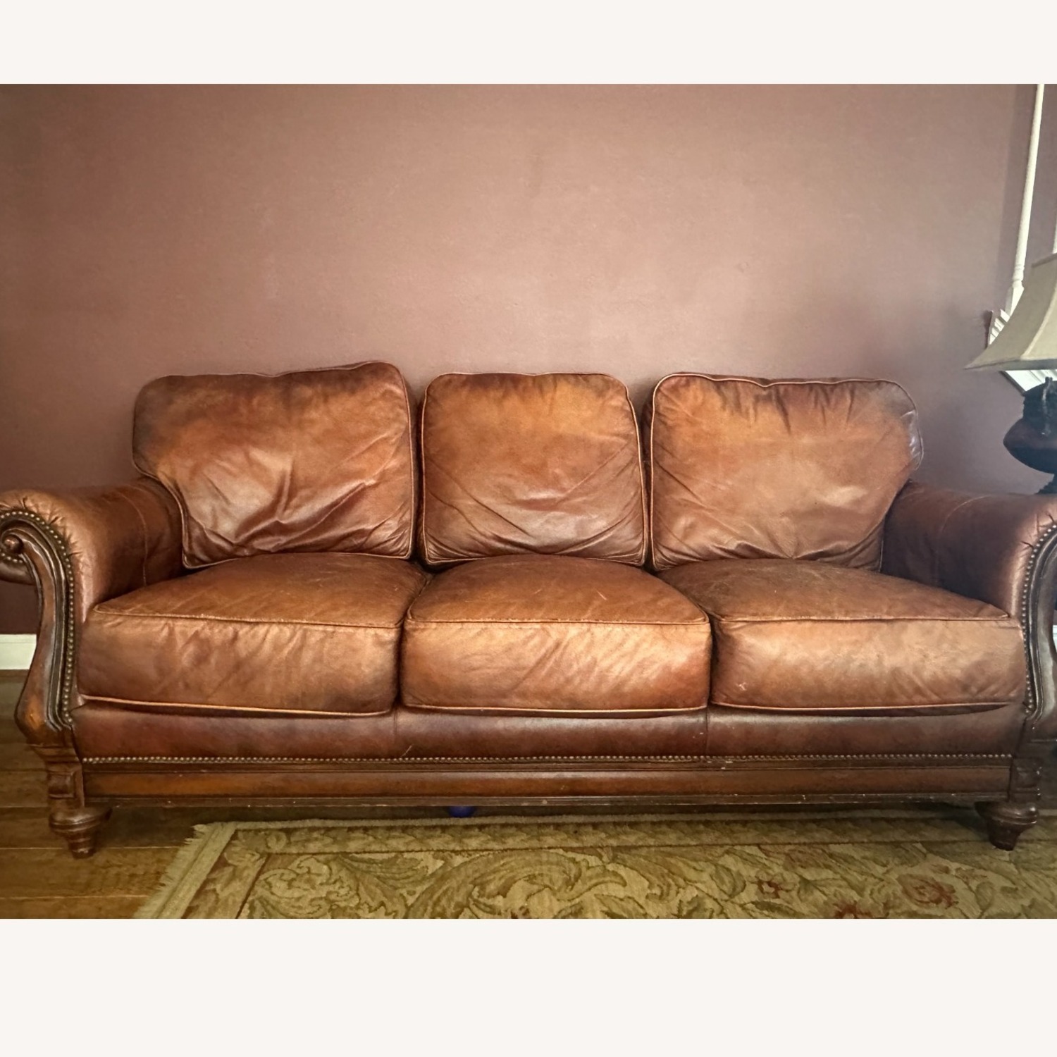 Bradington Young Leather 3+ Seater Sofa - image-5