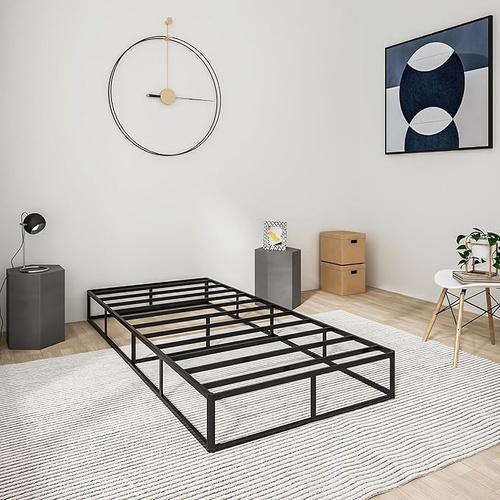 Used Amazon Light Gray Fabric Twin Bed for sale on AptDeco