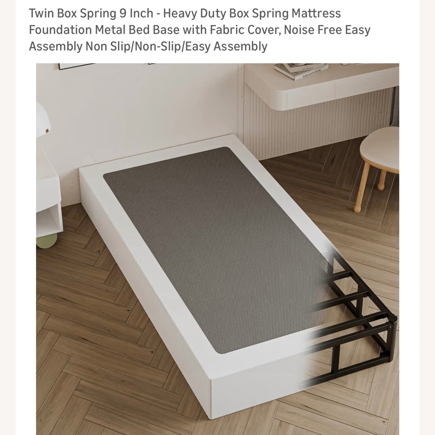 Amazon Light Gray Fabric Twin Bed - image-6