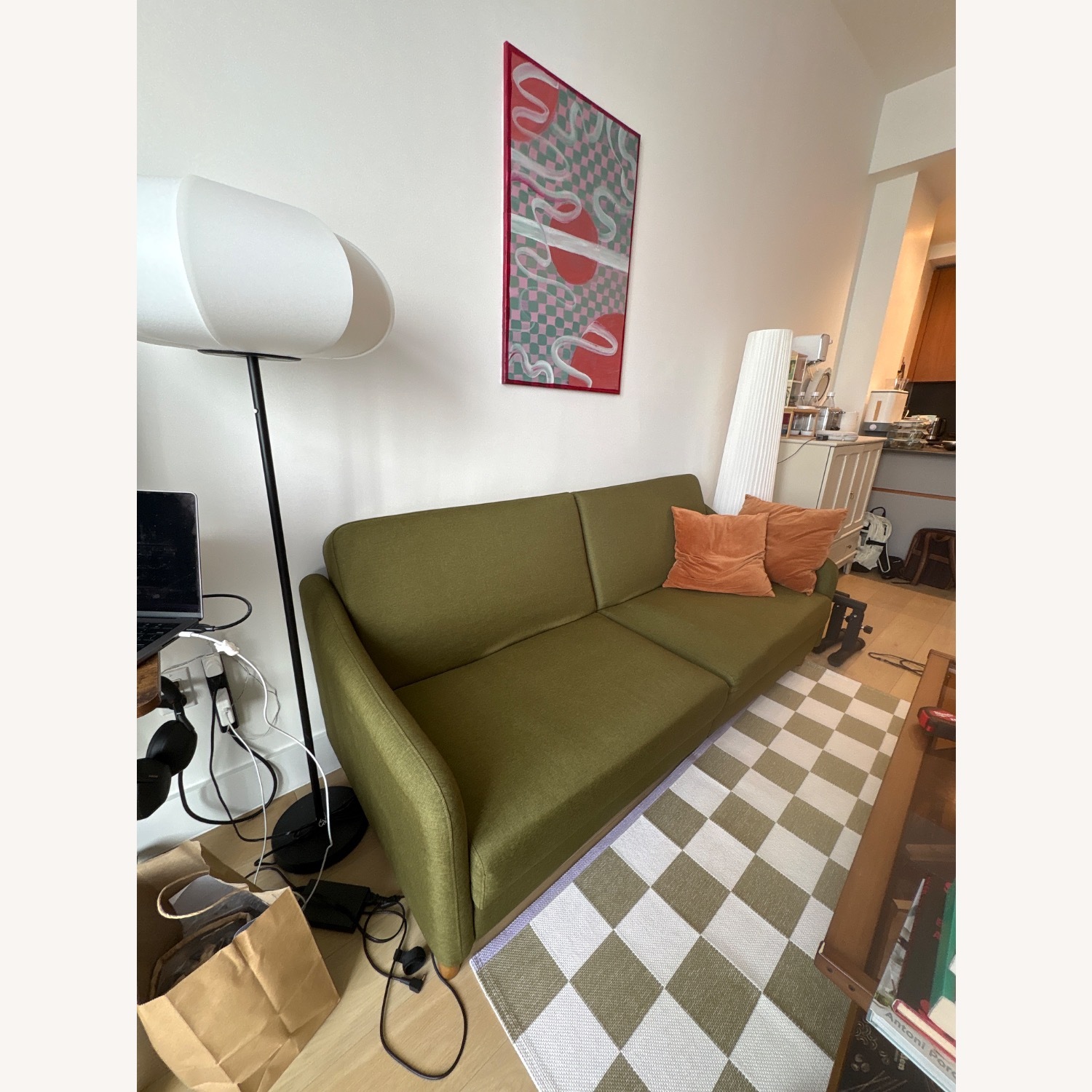 Wayfair Aria Green Fabric Futon - image-2