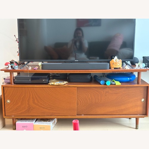 Used Wayfair Dark Brown Wood Media Storage for sale on AptDeco