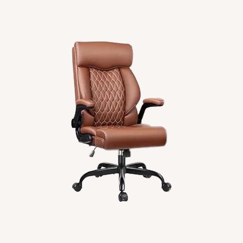 Used Amazon Light Brown Faux Leather Office Chair for sale on AptDeco