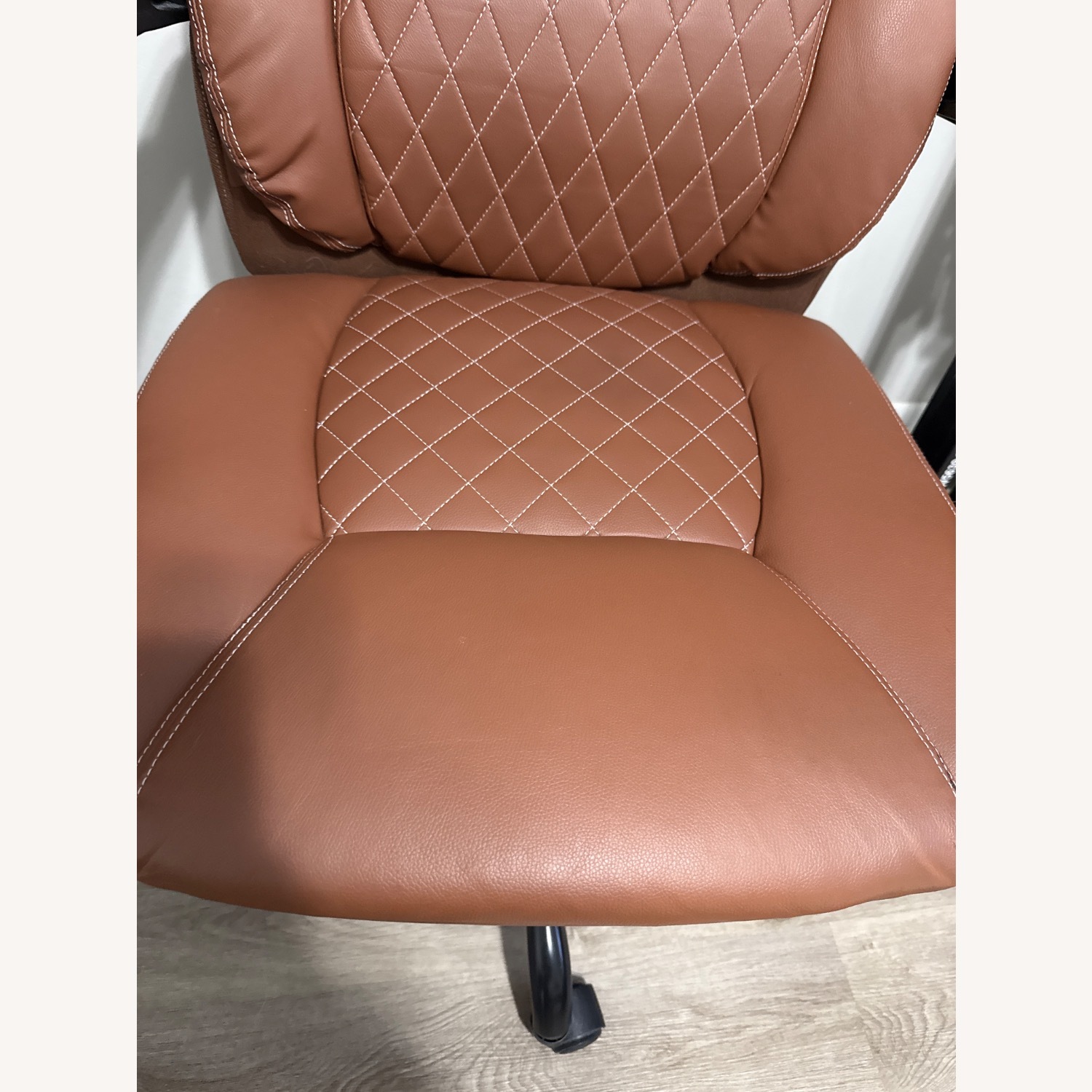 Amazon Light Brown Faux Leather Office Chair - image-4
