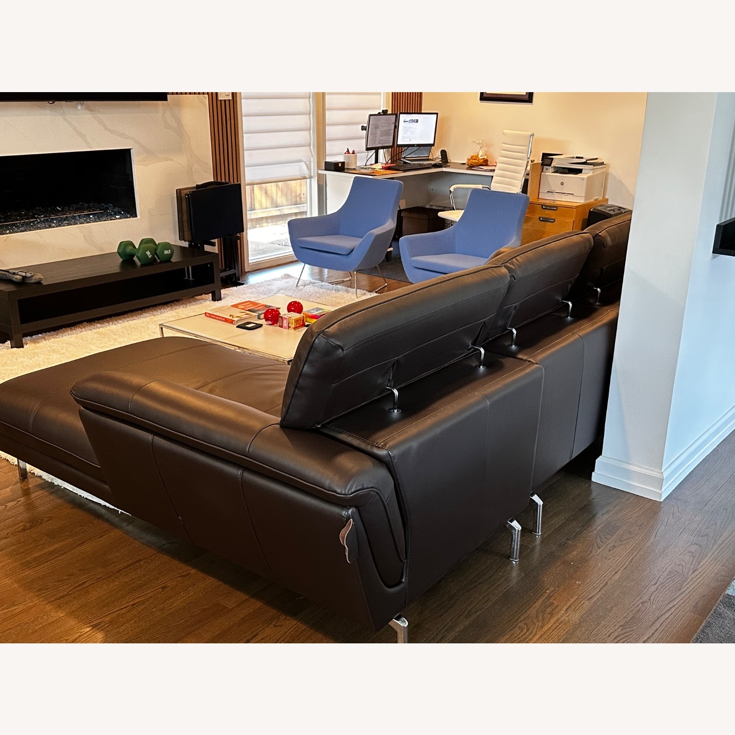 Navya Dark Brown Leather 2 Piece Sectional - image-3