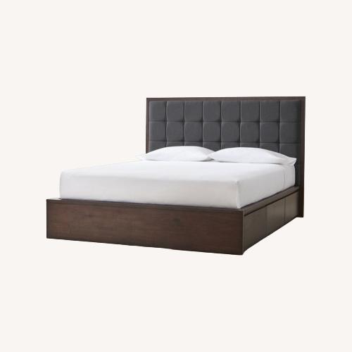 Used Crate & Barrel Hayden Dark Brown Wood Queen Bed for sale on AptDeco