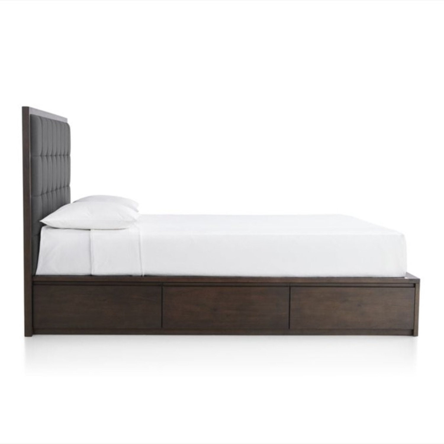 Crate & Barrel Hayden Dark Brown Wood Queen Bed - image-1