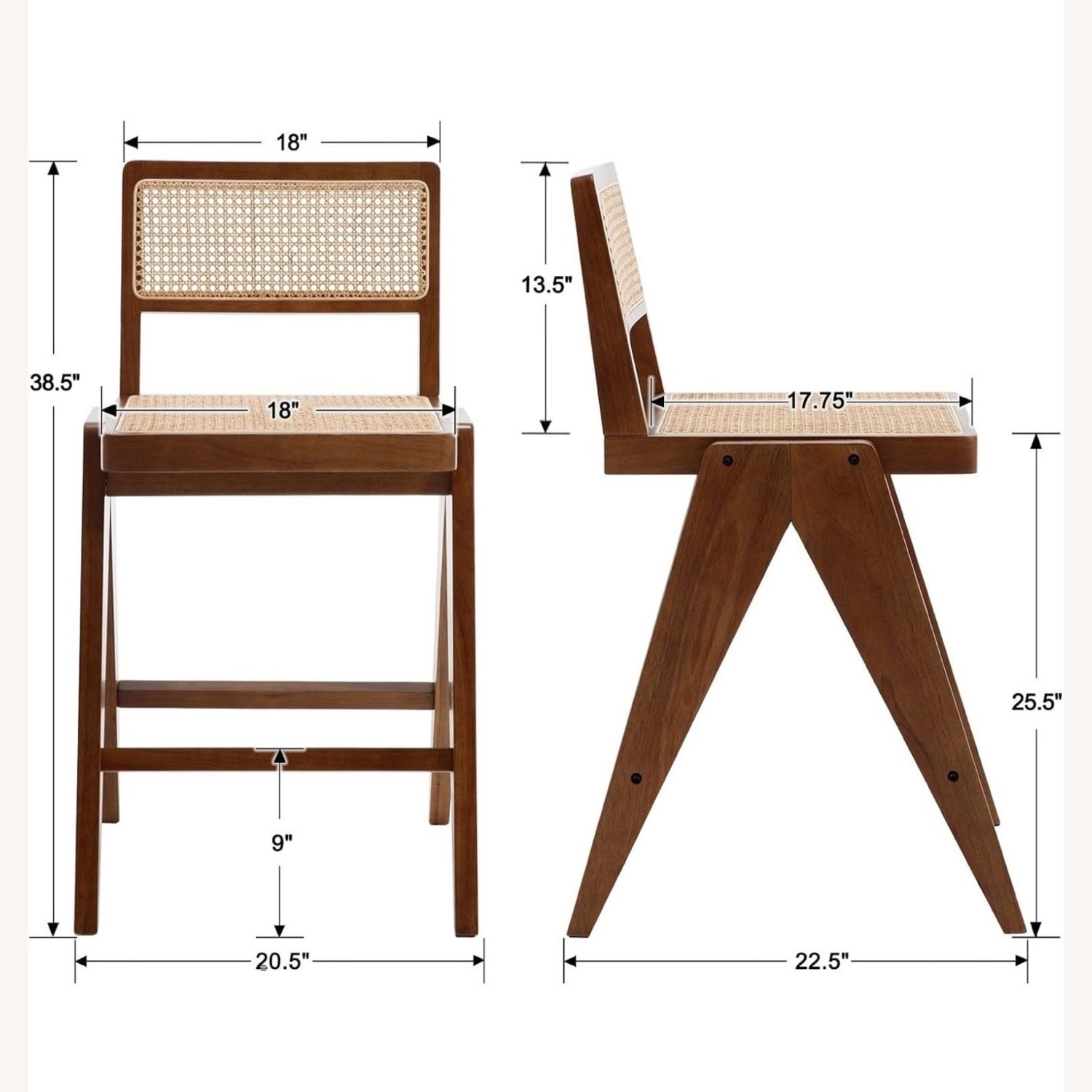 Amazon Natural Wood Rattan Stools - image-3