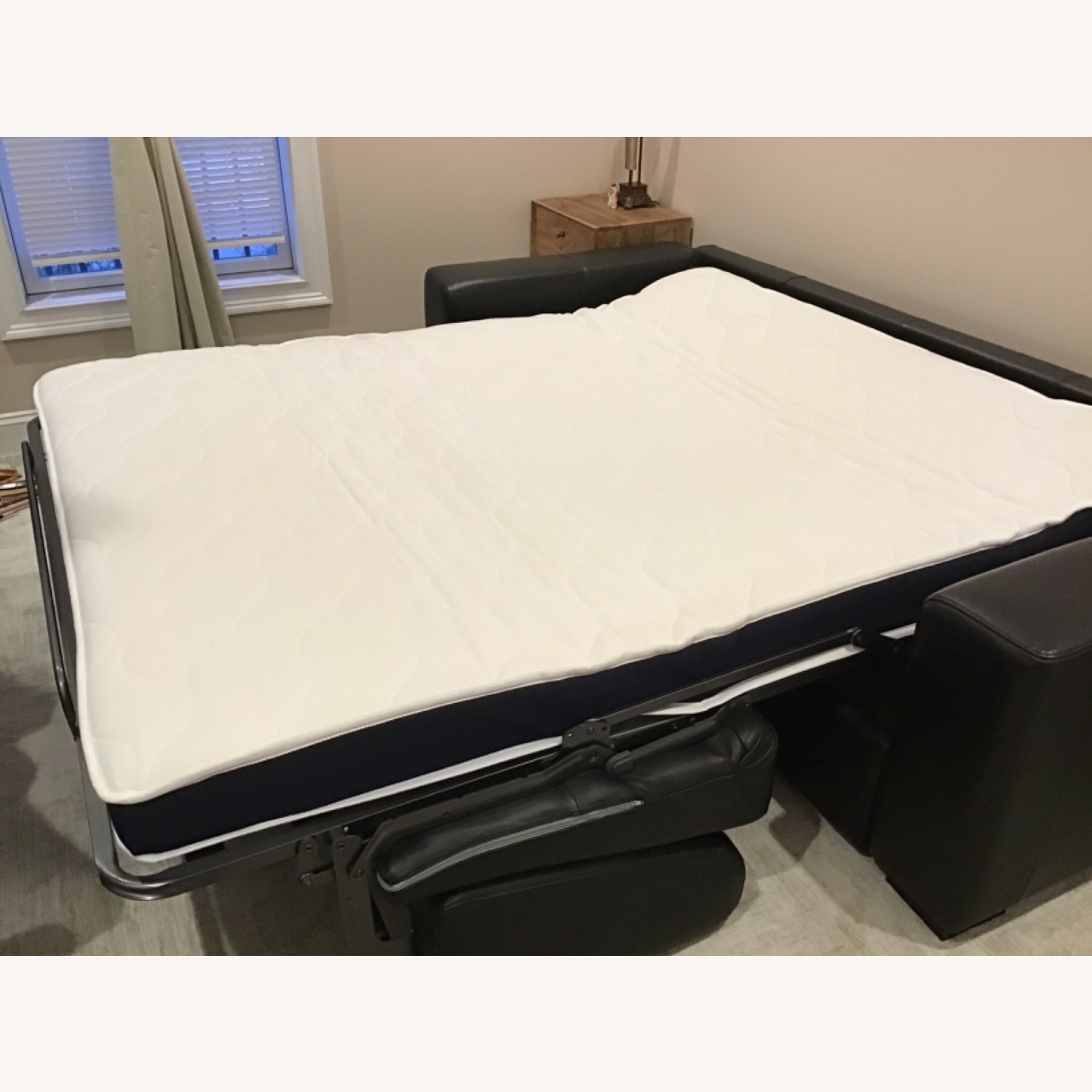 Black Leather Sleeper Sofa - image-3