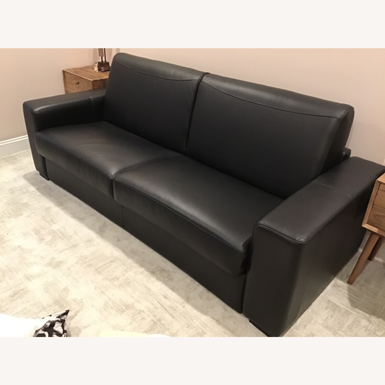Black Leather Sleeper Sofa - image-2