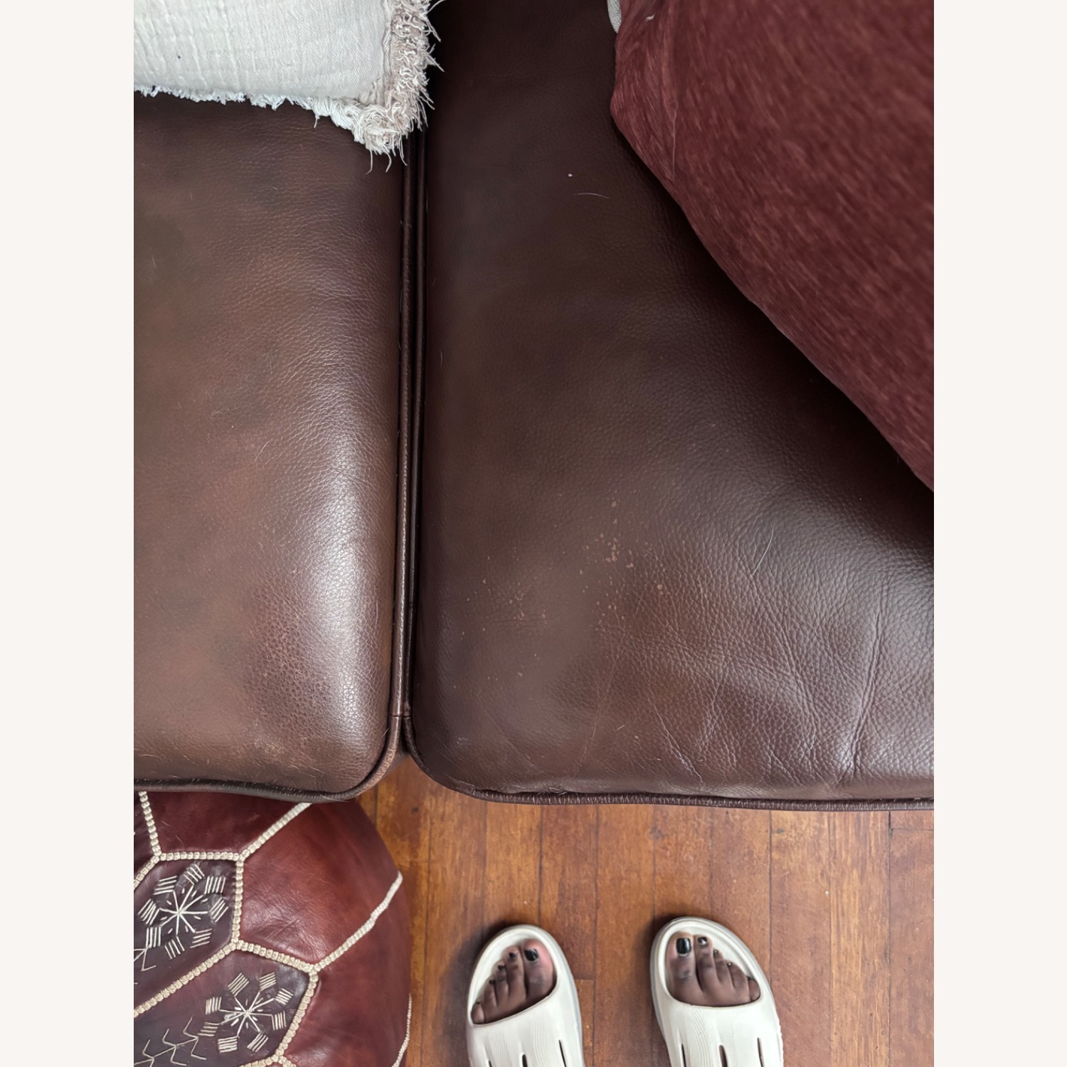 Raymour & Flanigan Dark Brown 3+ Seater Sofa - image-3