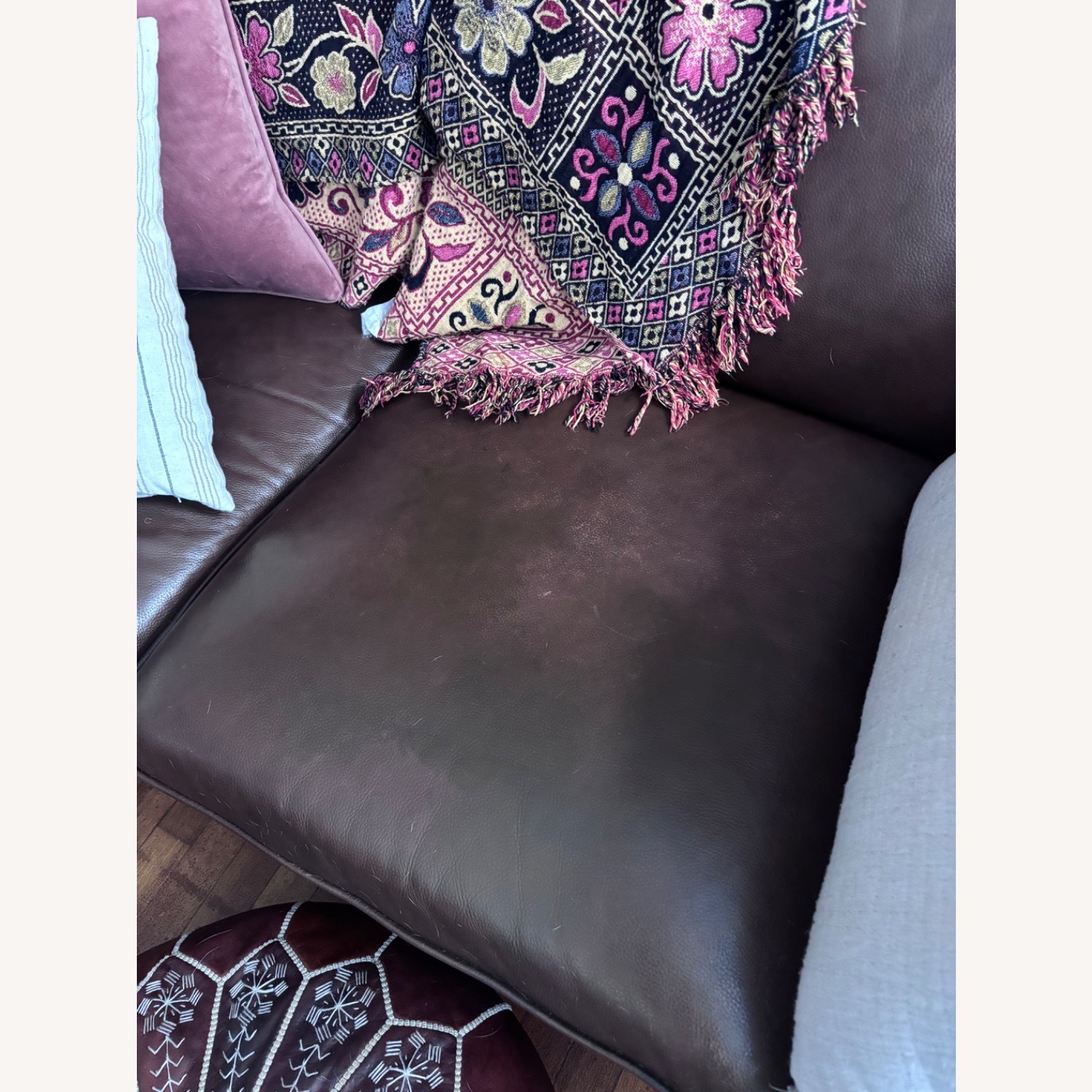 Raymour & Flanigan Dark Brown 3+ Seater Sofa - image-4