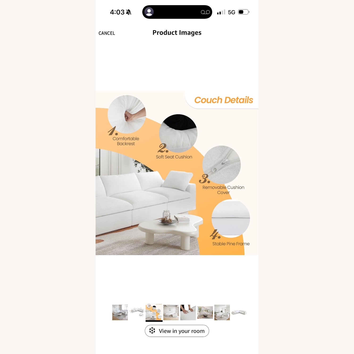 JACH V-Shaped Couch Sectional - image-4