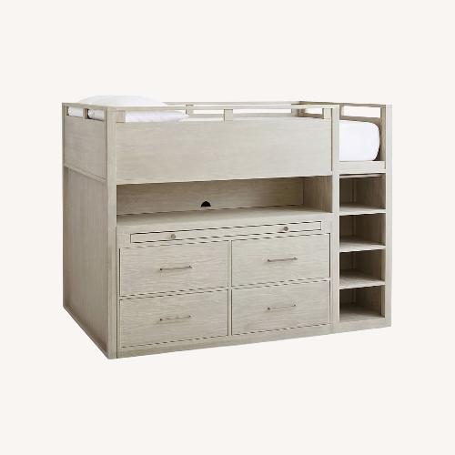 Used Pottery Barn Teen Light Gray Cleary Loft Bed for sale on AptDeco