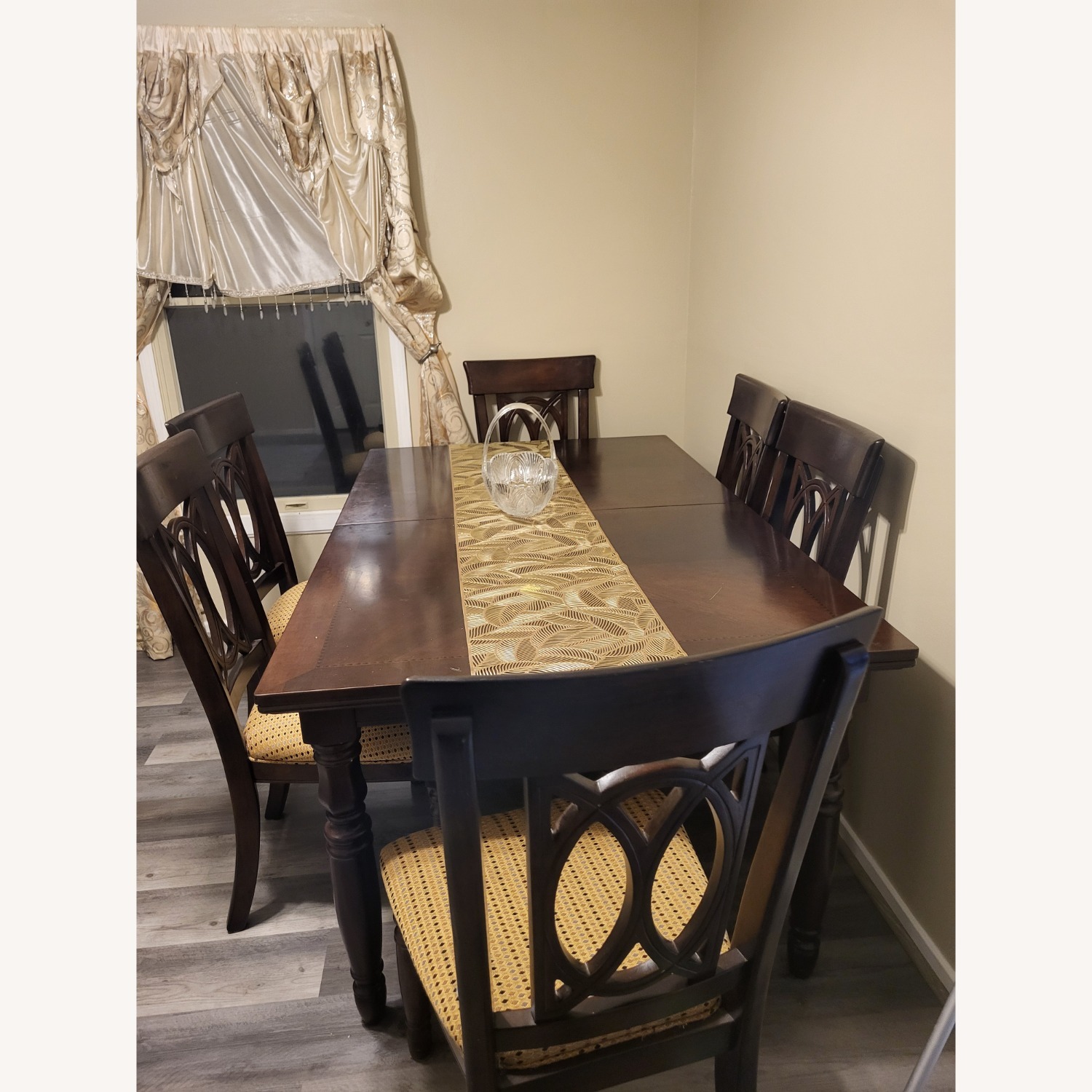Antique Dark Brown Dining Table - image-1