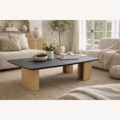 Used Arhaus Sculptural Two-Tone Coffee Table  for sale on AptDeco